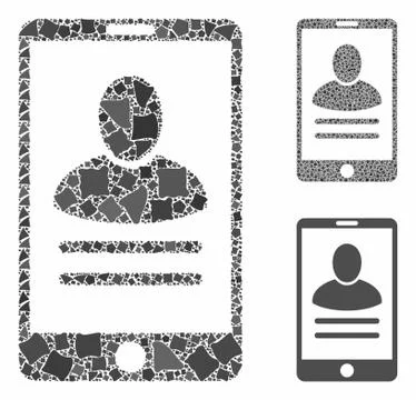 Mobile user properties Mosaic Icon of Unequal Elements 스톡 일러스트