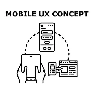 Mobile ux concept showing digital interface flow Stockillustratie