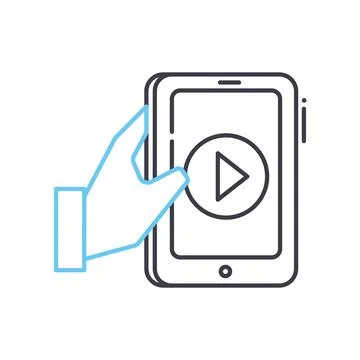 Mobile version line icon, outline symbol, vector illustration, concept sign 库存插图