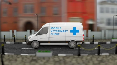 Mobile Veterinary van Video stock 105775734