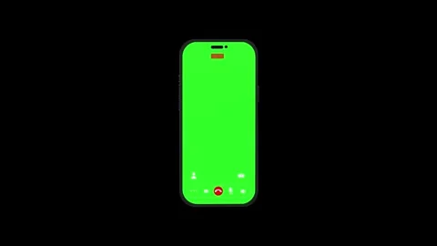 Mobile Video Call Screen with Chroma Key Smartphone Display Stock Footage 341366826