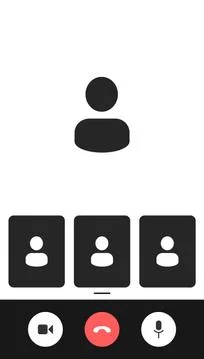 Mobile Video conference user interface, video conference calls window overlay Stock Illustration