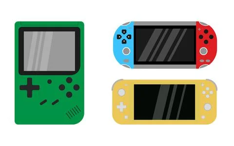 Mobile video console. Portable, creative video game console. Stock Illustration