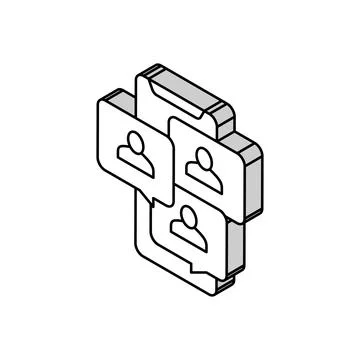 Mobile video group call isometric icon vector illustration Illustrazione stock