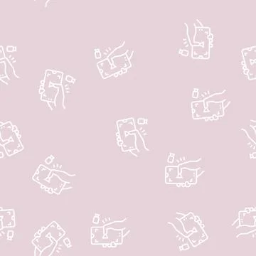 Mobile video line seamless pattern Stock Illustration