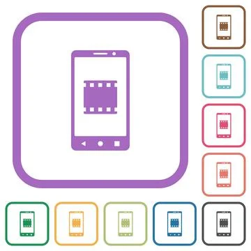 Mobile video simple icons Stock Illustration
