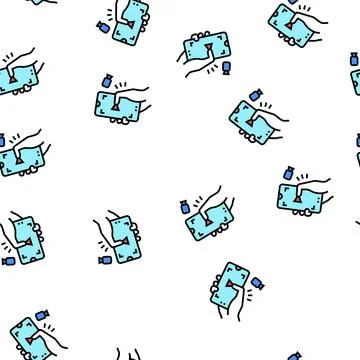 Mobile video vector seamless pattern Stock Illustration