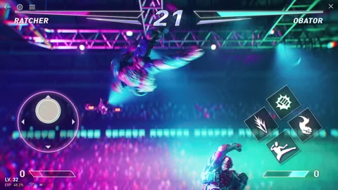 Mobile view under green light shows armored robot collision. Stock Footage 318294873