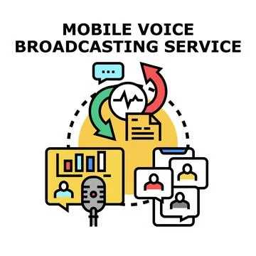 Mobile voice broadcasting service concept illustration Stock Illustration