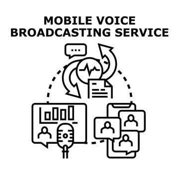 Mobile voice broadcasting service concept illustration Stock Illustration