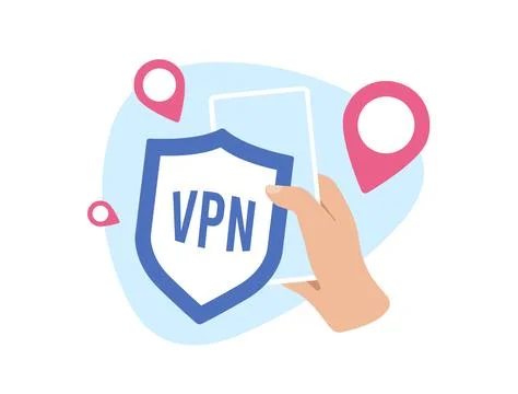 Mobile VPN App concept. Secure Privacy with Virtual Private Network Service. VPN Stock Illustration