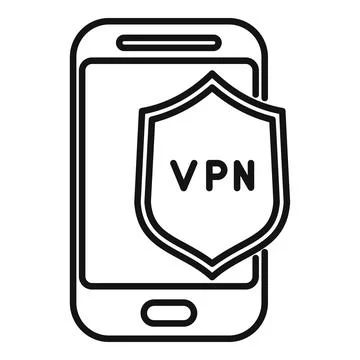 Mobile vpn showing secure connection using virtual private network Stock Illustration