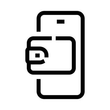 Mobile wallet icon showing digital payment Stock Illustration