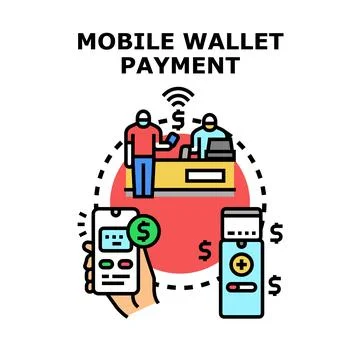 Mobile wallet payment concept for digital transaction Stock Illustration