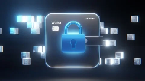 Mobile Wallet Security Lock: Digital Payment Protection with Blockchain Network Видео 333699625