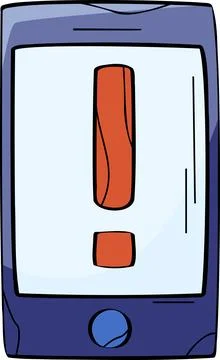 Mobile warning alert icon vector  smartphone error notification Stock Illustration