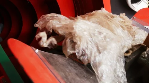 Mobile waste processing plant. Waste on shipping tape. Waste sorting Stock Footage 107988652