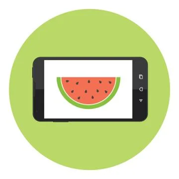 Mobile Watermelon Stock Illustration