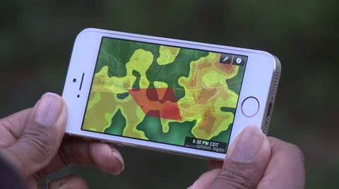Mobile Weather Radar App On Smart Phone 動画素材 54712412