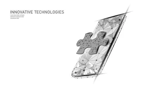 Mobile web app development. Puzzle UI technology software online concept Illustrazione stock