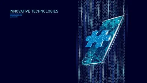 Mobile web app development. Puzzle UI technology software online concept イラスト素材