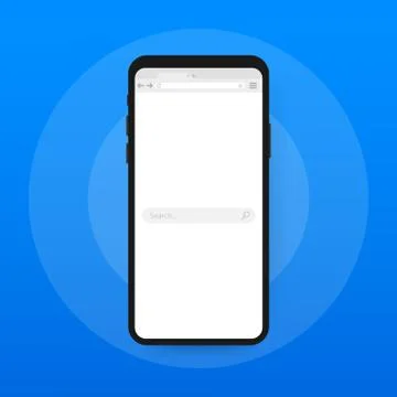 Mobile web browser view form for web application. Vector illustration. Stock Illustration