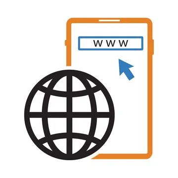 Mobile, web, internet, click, mobile browser click icon Stock Illustration