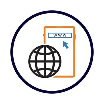 Mobile, web, internet, click, mobile browser click icon Stock Illustration