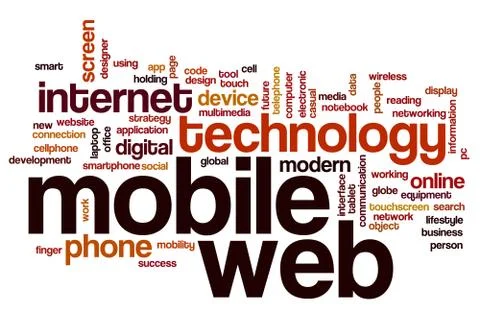 Mobile web word cloud concept Stock Illustration