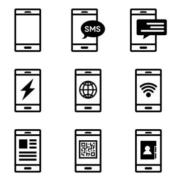 Mobile websites Line Stock Illustration