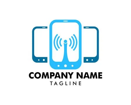 Mobile Wifi Signal Icon Vector Illustration Logo Template Stock Illustration