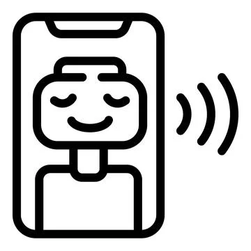 Mobile wireless chatbot icon outline vector. Smart phone center Illustrazione stock