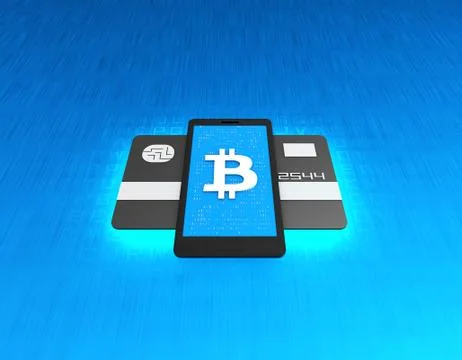 Mobile wireless payment and bitcoin, bank card financial transfer イラスト素材
