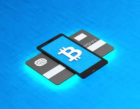 Mobile wireless payment and bitcoin, bank card financial transfer イラスト素材