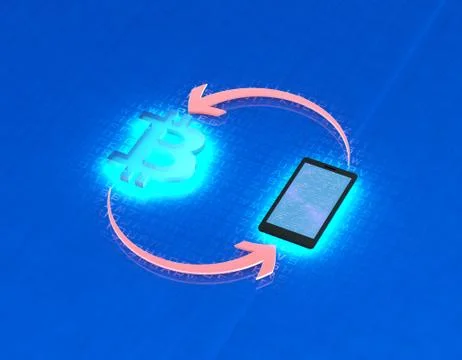 Mobile wireless payment and bitcoin, online financial transfer イラスト素材
