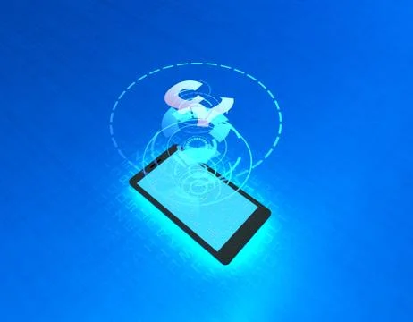 Mobile wireless payment and British pound, online financial transfer Stock Illustration