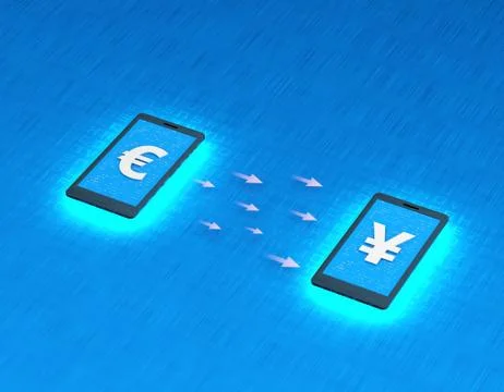 Mobile wireless payment and exchange, Euro and RMB exchange Illustration