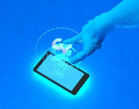 Mobile wireless payment and pound sterling, smart finger recognition Illustration