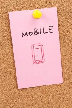 Mobile word and symbol Stock Illustration