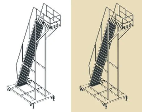 Mobile work platform illustrations Stock Illustration