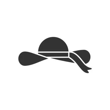 MobileBlack isolated icon of hat on white background. Silhouette of summer ha Stock Illustration