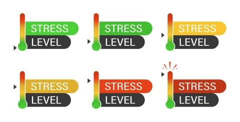 MobileDetermining the level of stress in a person. Set of modern icons with Stockillustratie