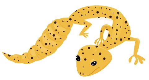MobileEublepharis. Cartoon vector leopard gecko Stock Illustration