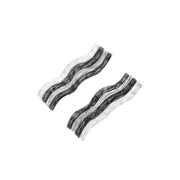 MobileHand drawn vector illustration of raw bacon slices. Tasty breakfast. 스톡 일러스트