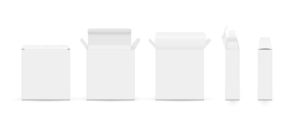 MobileRectangular Slim Paper Packaging Boxes Mockups Stock Illustration