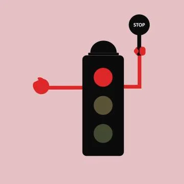 MobileRed Traffic Light Stock Illustration