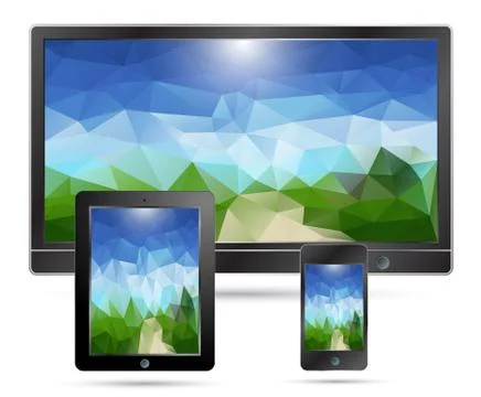 MOBILE,TABLET,PHONE object presentation Stock Illustration