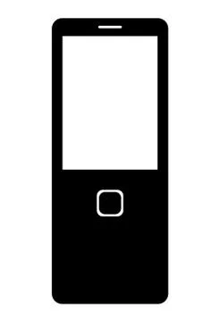 Mobile.Vector icon black and white Stock Illustration
