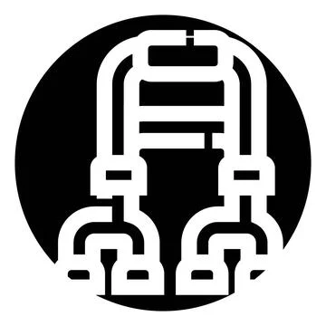 Mobility aid appliance helping disabled person to walk Stock Illustration