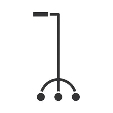 Mobility aid device for physically disabled, world disability day, silhouette Stock Illustration